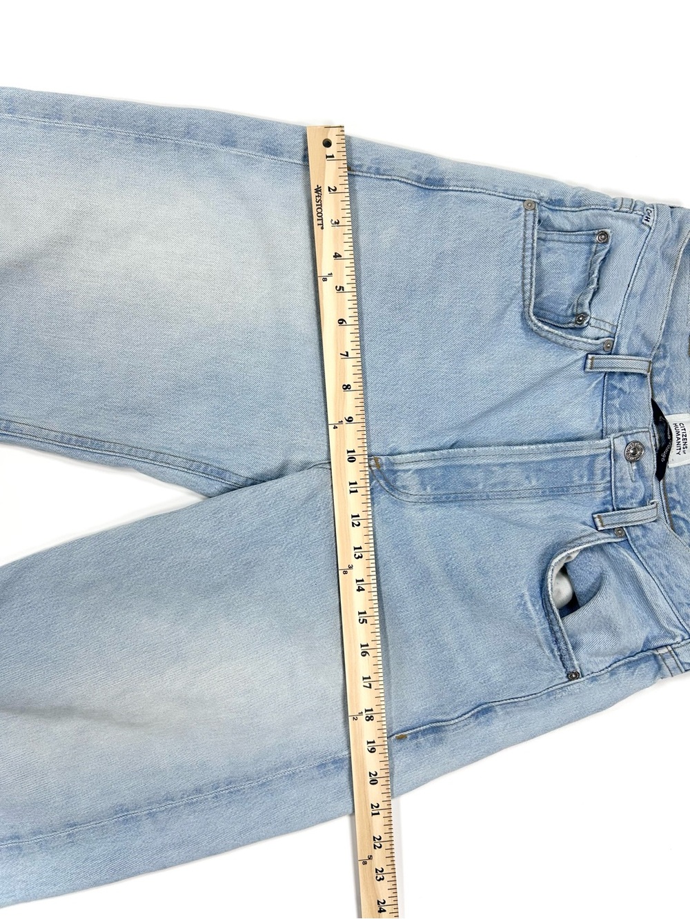 Citizens of Humanity Ayla Wide Leg Crop Jean Women’s 26 Light Blue Wash - Picture 13 of 14